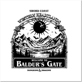 Welcome to Baldur's gate Black and White Posters and Art